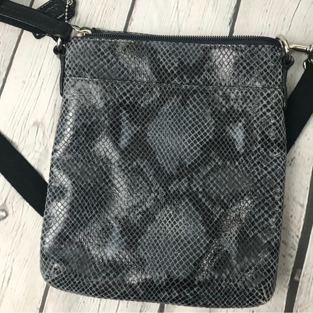 COACH Python Print Crossbody Purse with Patent Leather Accents - Picture 7 of 16
